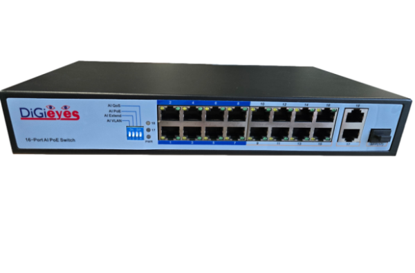 Switch DiGiEyes DE-AI6016 16-port PoE
